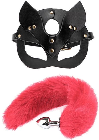 Oneay Complete BDSM fetisj set – Vossenmasker, kattenmasker, pluche staart en anaalaccessoires – Voor volwassen rollenspel