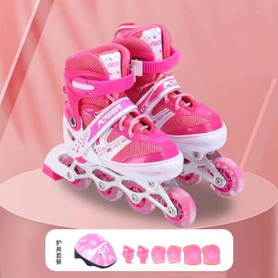 Beginner Kinderen Jongens Meisjes Verstelbare Rolschaatsen PVC Enkele Rij Volwassen Katrol Rechte Rij Rolschaatsen S size 31-34