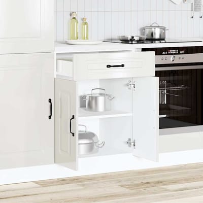 vidaXL - Onderkast - Kalmar - bewerkt - hout - hoogglans - wit