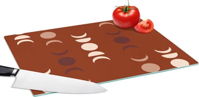 Glazen Snijplank - 39x28 - Maan - Rood - Patroon - Snijplanken Glas