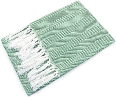 Set van 2 Katoenen Theedoeken met Golfpatroon en Kwastjes, 15x24 Inch - Ideaal voor Keuken, Badkamer en Sportgebruik