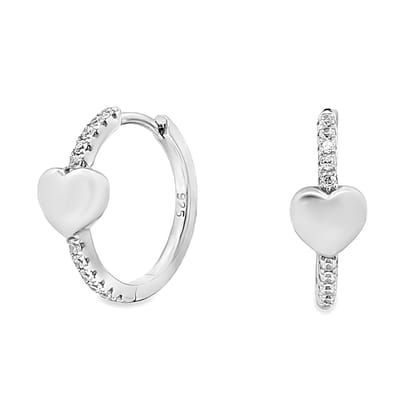 Juwelier Zwartevalk - Zilveren (gerhodineerd) hartjes oorbellen met zirkonia - 22.364
