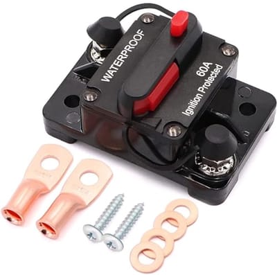 60A stroomonderbreker met handmatige reset voor 12V-48V toepassingen - waterdicht en betrouwbaar