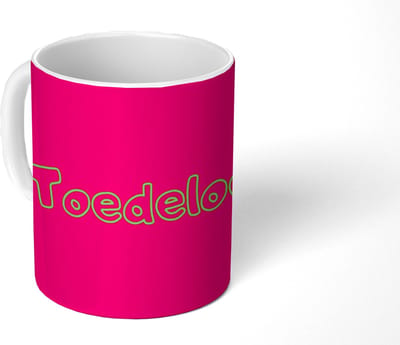 Mok - Koffiemok - Toedeloe - Groen - Roze - Mokken - 350 ML - Beker - Koffiemokken - Theemok