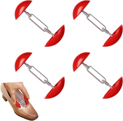 4-delige verstelbare schoenruimtes voor dames, rode schoenverbreder, schoentrekker, mini schoenverstrekkers voor brede voeten, hoge hakken en leren schoenen