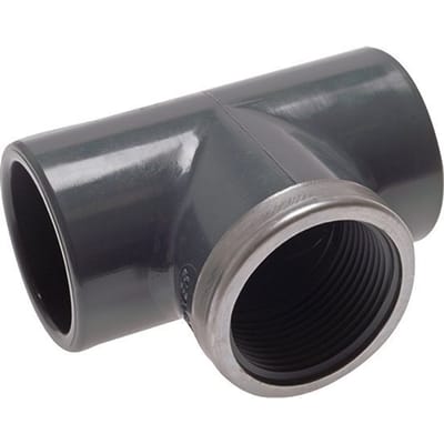 PVC T-Stuk Lijmmof 110mm x Binnendraad Rp4 ''