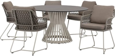 Taranto Pasadena dining tuinset 140xH75 cm 6 delig sand