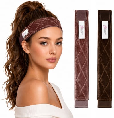 Guardian Beauty Anti Slip Pruik Band - Fluweel met Lace - Wig Grip - Verstelbare Klittenband - 2 stuks - Donkerbruin & Bruin