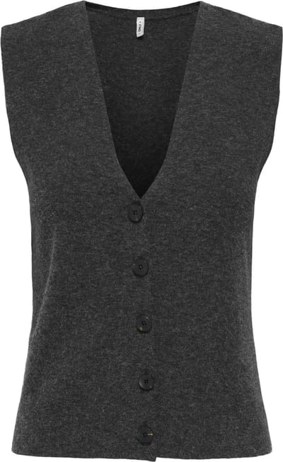 Only Gilet Onlbillie Sl Vest Cc Knt 15351107 Dark Grey Melange Dames Maat - S