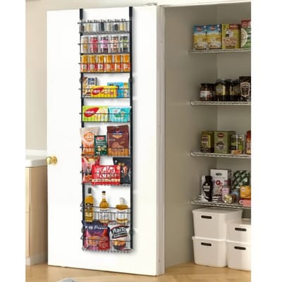 VEVOR Pantrykastorganizer voor boven de deur, 9-laags stalen hangende kruidenrekken, verstelbare wandplanken, voor thuis, keuken en badkamer, zwart