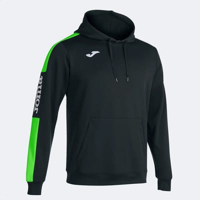 Joma Championship IV Sweater Met Kap Kinderen - Zwart / Fluo Groen | Maat: 128