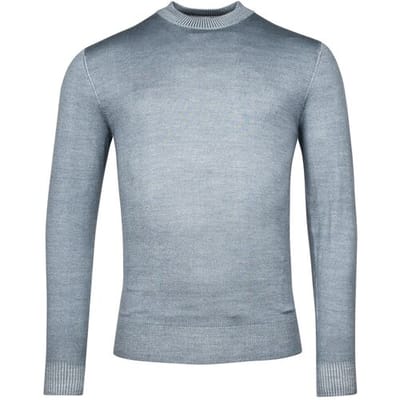 Thomas Maine Trui Turtleneck Single Knit Dye Wash Grijsblauw / male