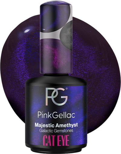 Pink Gellac Cat Eye Gellak - Majestic Amethyst 15 ml - Zonder Magneet - Indigo Blauwe Gel Nagellak - Gel Nagels Producten