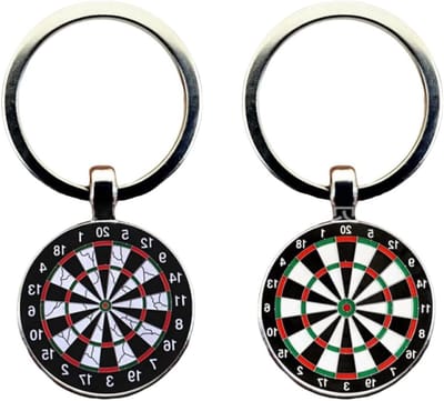 Allecto Plus - Sleutelhanger set van 2 dart sleutelhangers voor heren - Dartdecoratie cadeau - Dartspeler accessoires
