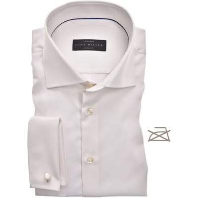 John Miller Overhemd Slim French Cuff Non Iron Ecru / male