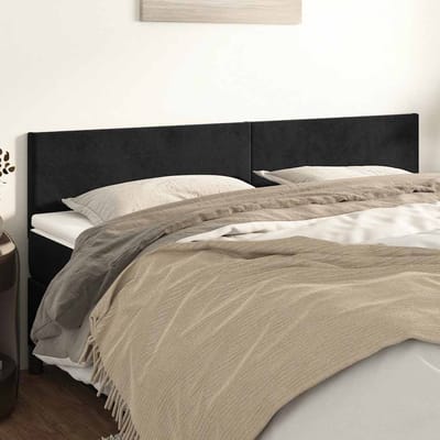 vidaXL - Hoofdborden - 160x5x78/88 - cm - fluweel - zwart