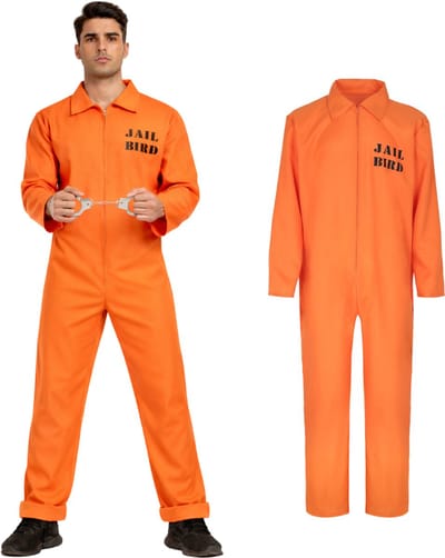 Joya Party® Boevenpak Volwassenen | Oranje overall | Gevangenis kostuum | Carnavalskleding Heren | Carnaval kostuum | Verkleedkleren Mannen | Heren en Dames | Maat M