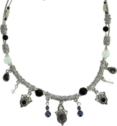 Behave - Vintage ketting dames - Zwart hangerdetail - Boho stijl - 41 cm