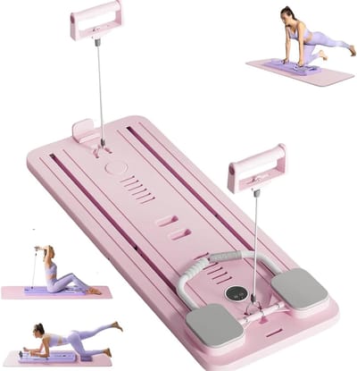 Pilates Trainingsapparaat - Core Trainer - Full Body Workout - Automatische Terugslag - 55x41.5x11.5 cm - Paars