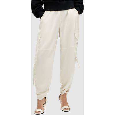 AllSaints Kaye Trouser Beige White Maat: S | Cargobroeken Outlet | Dames | Beige