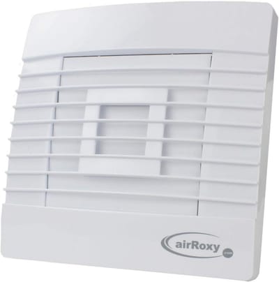 Badkamerventilator met jaloezieën en trekschakelaar - Inbouwventilator met beweegbare lamellen - Geschikt voor badkamer en keuken
