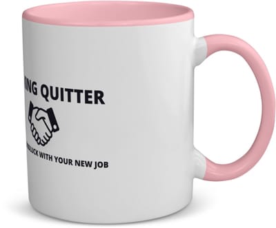 Akyol - fucking quitter koffiemok - theemok - roze - Collega - cadeau collega - cadeau - verjaardag collega - 350 ML inhoud