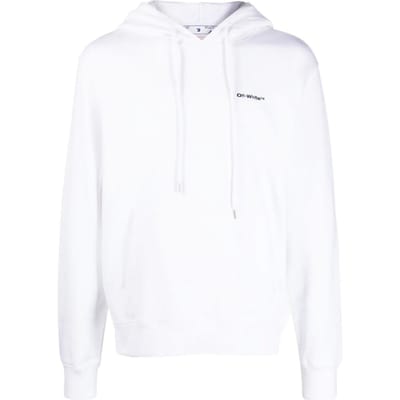 Gebroken witte Diag Wave Outline witte hoodie