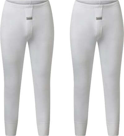 Gentlemen - 2 heren thermobroeken - 50% polyester en 50% modal - wit - maat XXL