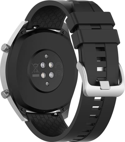 Strap-it 20mm - siliconen stripe horlogeband geschikt voor Samsung Galaxy Watch 7 (40 & 44mm) / Watch 6 (Classic) / Watch 5 / 5 Pro / Watch 4 (Classic) / Watch 3 41mm / Watch 1 42mm / Watch Active (2) 40 & 44mm / Watch FE / Gear Sport - zwart