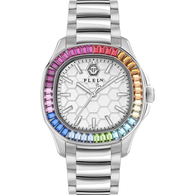 Philipp Plein The $Pectre PWTAA1124 Horloge - Staal - Zilverkleurig - Ø 38 mm