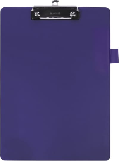 12 x Klembord Quantore - A4 - blauw - klem 100mm - met penlus - voordeelset