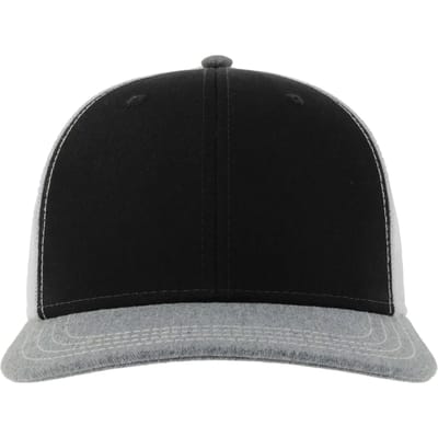 Atlantis Headwear Sonic-S Cap AT683 - Black/Grey Melange/White - One size