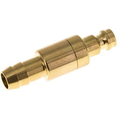 Messing DN 5 Luchtkoppeling Insteeknippel 9 mm Slangpilaar Double Shut-Off
