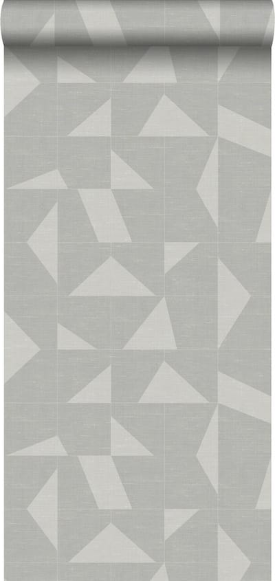 Origin Wallcoverings behang grafisch motief met geweven structuur lichtgrijs - 347754 - 0,53 x 10,05 m