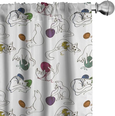 ABAKUHAUS – 2x Gordijnen 75x245 cm – Multicolor Microvezel