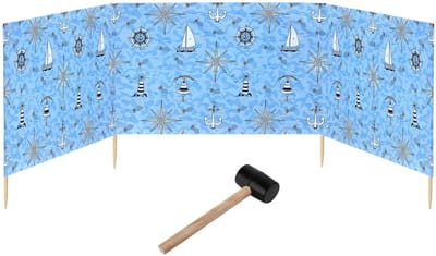 Garronda 4m Strand Windscherm Met Stokken - Windscherm Strand – Windscherm – Rubberen hamer – Zee-64 – GD-EX-Wb-4m