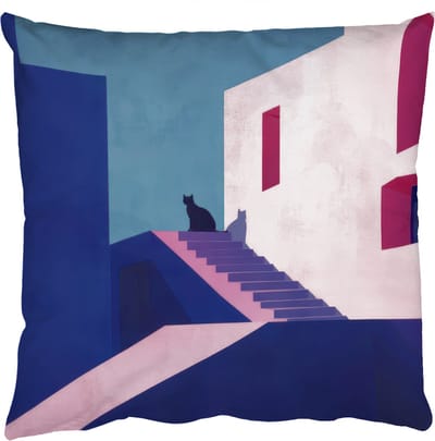 Sierkussens - Kussentjes Woonkamer - 50x50 cm - Kat - Trap - Gebouwen - Schaduwcontrasten
