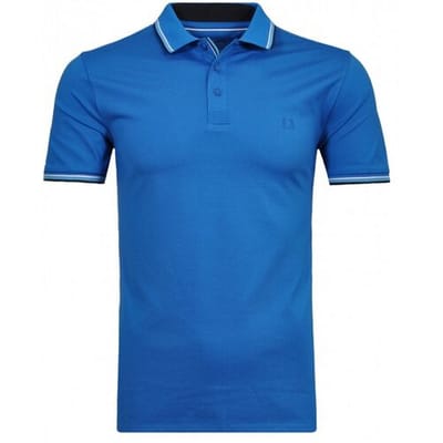 Ragman Polo Piqué Uni Tipping Keep Dry Finish Ocean Blue / male