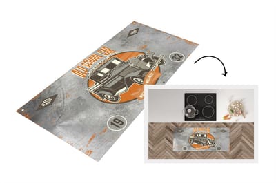 Keukenloper - Loper keuken - Mancave - Auto - Vintage - Poster - 120x50 cm - Keukenloper vinyl