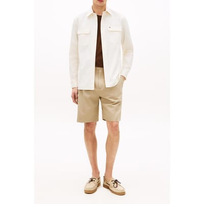 Tommy Hilfiger Overshirt Twill Ivory Petal Größe: M | Casual hemden Outlet | Herren | Weiß