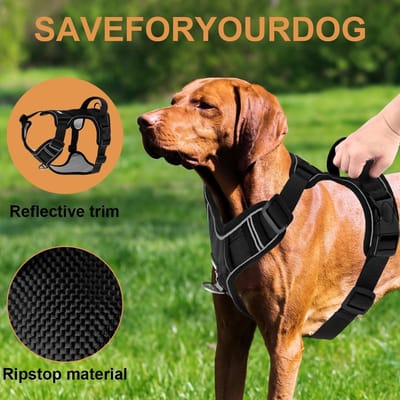 Stunq® Reflecterend Hondenharnas – Duurzaam & Veilig – Comfortabele Ergonomische Pasvorm – Voor Medium tot Grote Honden – Ideaal voor Training & Dagelijkse Wandelingen