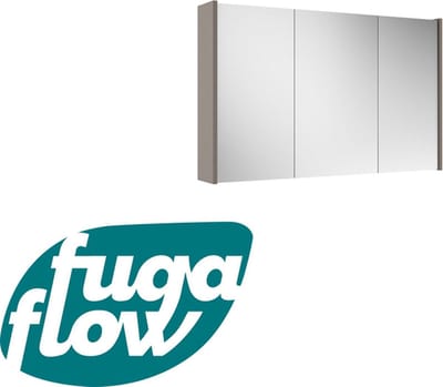 FugaFlow Eccelente Arredo spiegel badkamer spiegelkast - 100x63x16cm -inclusief zijpanelen - taupe