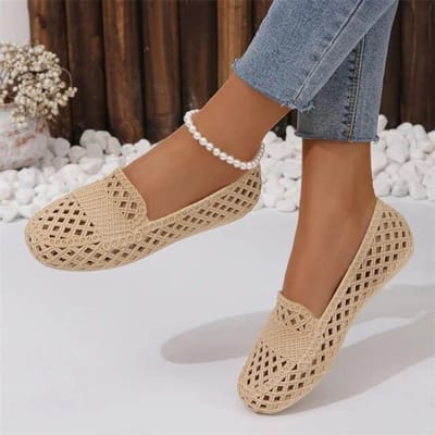 Zomerstijl Mode Comfortabele platte zolen Casual bovenkleding Antislip Modieuze neussandalen voor dames 41 kaki