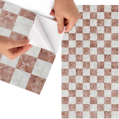 Tulup Meubelfolie - Marmeren raster Plakfolie Meubels - 75x150 cm - Beige Meubelfolie - Decoratiefolie - Klassiek Meubelfolie - Meubel Wrap Folie - Woonkamer decoratie - Texturen