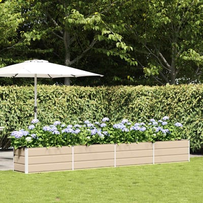 vidaXL - Plantenbak - Ivoor - 385 - x - 50 - x - 45 - cm - Gegevens - staal
