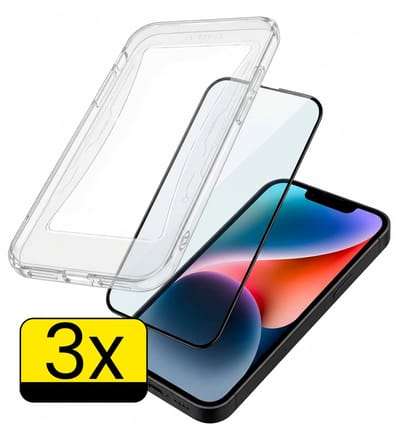 Screenprotector - Geschikt voor Apple iPhone 14 - 3 Stuks - Met Installatie Kit - Beschermglas - Gehard Glas - Tempered Glass - Screen Protector