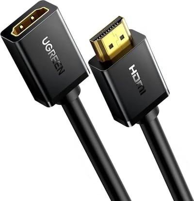 Ugreen - kabel - kabeladapter adapter verlengkabel HDMI - (vrouwelijk) - HDMI - (mannelijk) - 4K - 10,2 - Gbps - 340 - Mhz - audio - ethernet - 0,5 - m - zwart - (HD107 - 10140)