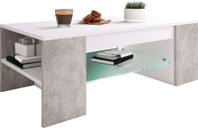 Houten salontafel Sofa-tafel Woonkamertafel Bijzettafel Lade glas Tunas