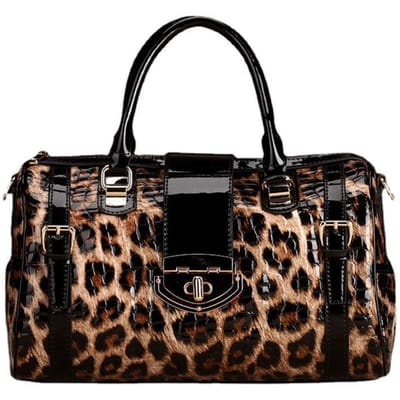 Nieuwe Tas met Luipaardprint Handtas van Koeienhuid Grote Capaciteit Dames Schoudertas black