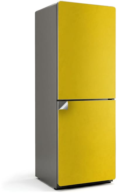 Wallfluent Koelkaststickers - Geel Koelkast Folie - 70 cm x 190 cm - Geel Koelkaststickers - Koelkast Decoratie Stickers - Koelkast Makeover - Grote Koelkast Sticker - Stijlvolle Koelkast Stickers